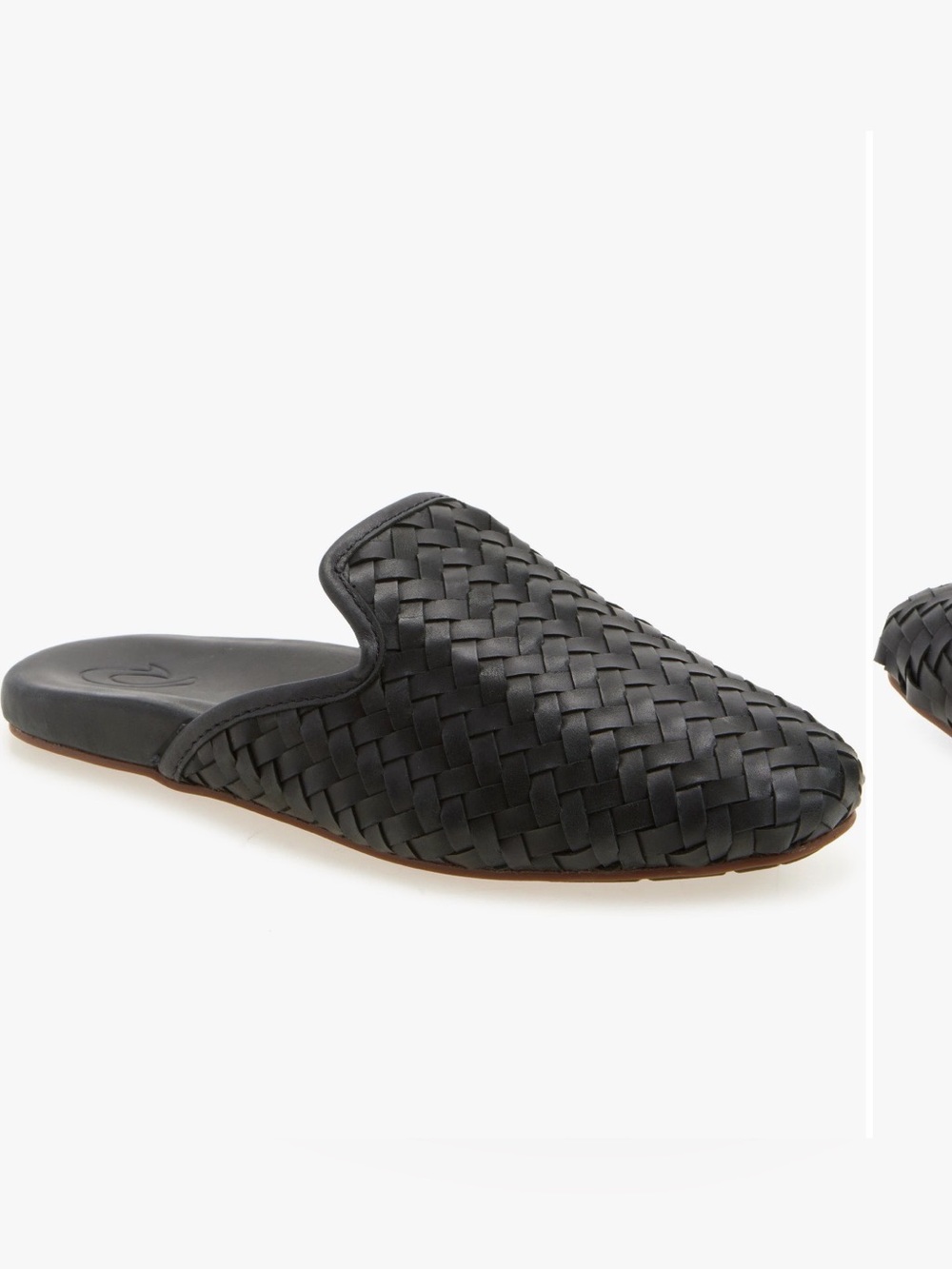 Olukia Mii mule slides black leather size 8.5